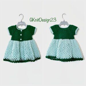 Crochet Toddler Outfit, Crochet Baby Dress, Buttoned Crochet Kid Dress